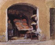 John William Waterhouse An Italian Produce Shop Germany oil painting artist